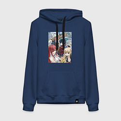 Толстовка-худи хлопковая женская Хвост Феи Эрза Скарлет Грей Фуллбастер, цвет: тёмно-синий