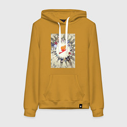 Толстовка-худи хлопковая женская Хвост Феи Люси Хартфилия, цвет: горчичный