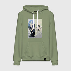 Толстовка-худи хлопковая женская Реинкарнация безработного Рокси Мигурдия Сильфиетт, цвет: авокадо