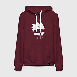 Толстовка-худи хлопковая женская Сатору Годжо аниме, цвет: меланж-бордовый