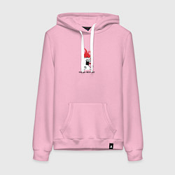Толстовка-худи хлопковая женская Как вы меня все, цвет: светло-розовый