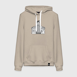 Толстовка-худи хлопковая женская Вор времени, цвет: миндальный