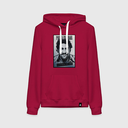 Женская толстовка-худи Escobar draw portrait / Маджента – фото 1