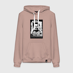 Толстовка-худи хлопковая женская Escobar in the jail, цвет: пыльно-розовый