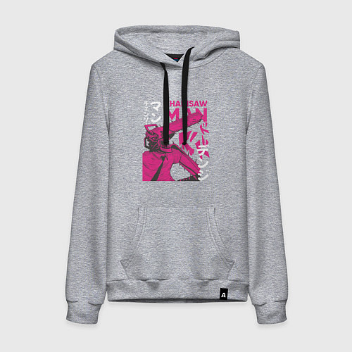 Женская толстовка-худи Человек-бензопила Денджи неон / Меланж – фото 1