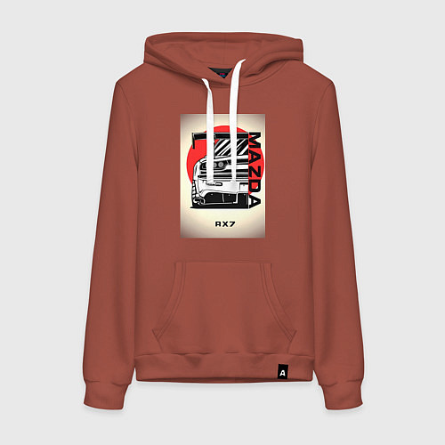 Женская толстовка-худи Mazda rx-7 автомобиль гоночный jdm / Кирпичный – фото 1