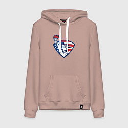 Толстовка-худи хлопковая женская США статуя свободы, цвет: пыльно-розовый