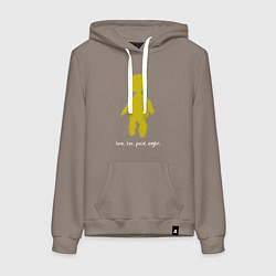 Толстовка-худи хлопковая женская Depeche Mode - lspa angel, цвет: утренний латте