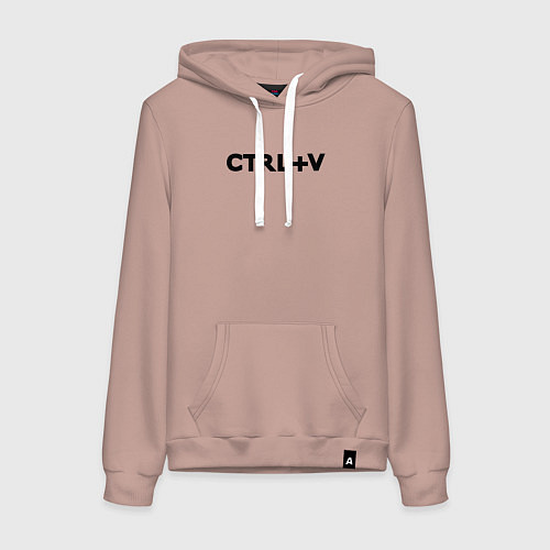 Женская толстовка-худи Иностранная надпись cntrl v / Пыльно-розовый – фото 1
