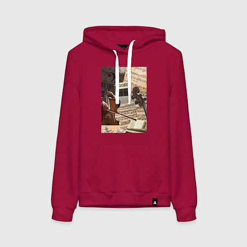 Женская толстовка-худи Музыка эстетика / Маджента – фото 1