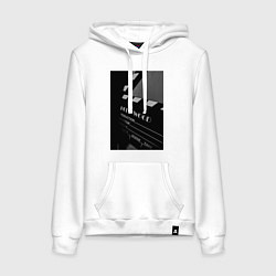 Толстовка-худи хлопковая женская Режиссёрская хлопушка, цвет: белый