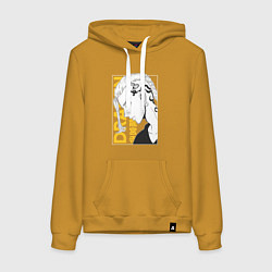 Толстовка-худи хлопковая женская Токийские мстители Ken Rygji Кен Рюгуджи, цвет: горчичный