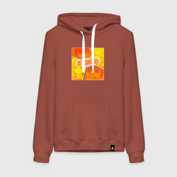 Толстовка-худи хлопковая женская Аля иногда кокетничает со мной по-русски - Я знаю, цвет: кирпичный