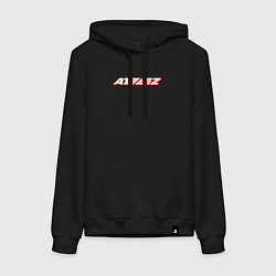 Толстовка-худи хлопковая женская Ateez logo, цвет: черный