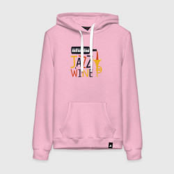 Толстовка-худи хлопковая женская Джаз и винишко, цвет: светло-розовый