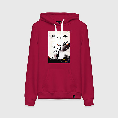 Женская толстовка-худи Тхэквондо боец / Маджента – фото 1