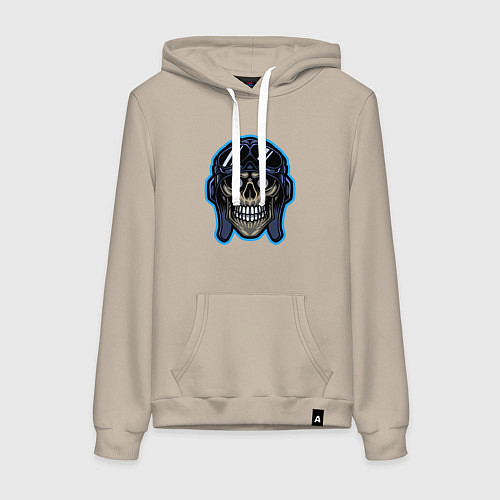 Женская толстовка-худи Авиатор череп / Миндальный – фото 1