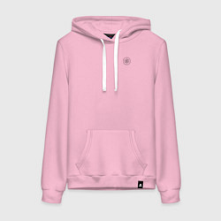 Толстовка-худи хлопковая женская Сокрушу пред ним врагов его НИКА черная, цвет: светло-розовый