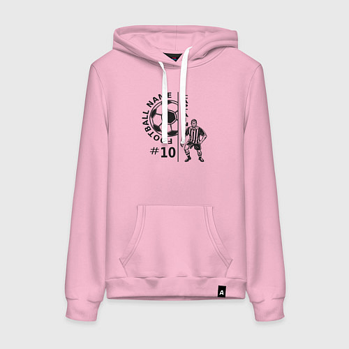 Женская толстовка-худи 10 номер капитан футбольной команды / Светло-розовый – фото 1