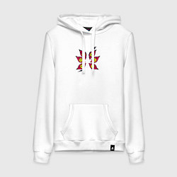 Толстовка-худи хлопковая женская Высшая Луна Кокушибо - Клинок, рассекающий демонов, цвет: белый
