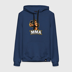 Толстовка-худи хлопковая женская Fighter MMA, цвет: тёмно-синий