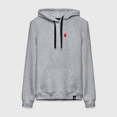 Женская толстовка-худи Группа крови: первая отрицательная / Меланж – фото 1