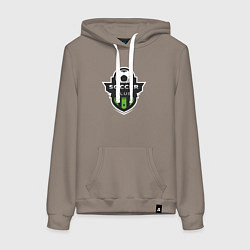 Толстовка-худи хлопковая женская Клуб соккера, цвет: утренний латте