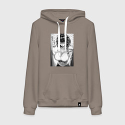 Толстовка-худи хлопковая женская Фубуки в двери - One punch man, цвет: утренний латте