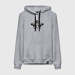 Толстовка-худи хлопковая женская Gorilla power gym, цвет: меланж