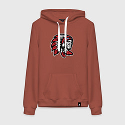 Толстовка-худи хлопковая женская Indian, цвет: кирпичный