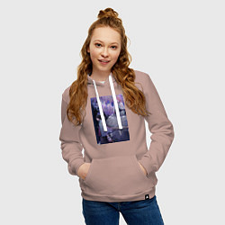 Толстовка-худи хлопковая женская Клинок рассекающий демонов Гию Томиока, цвет: пыльно-розовый — фото 2