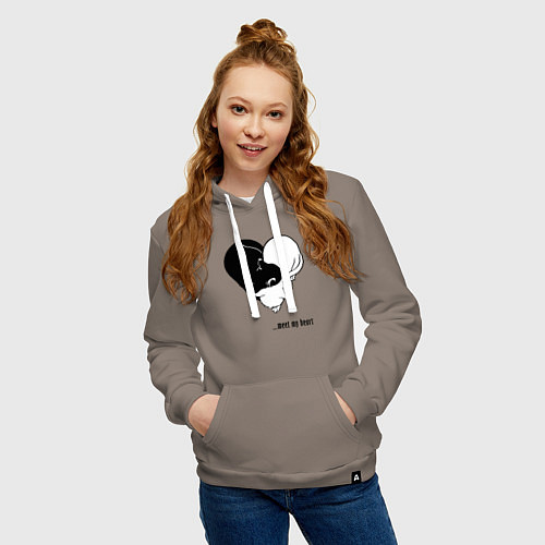 Женская толстовка-худи Meet my heart / Утренний латте – фото 3