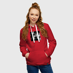 Толстовка-худи хлопковая женская House of the balloons, цвет: красный — фото 2