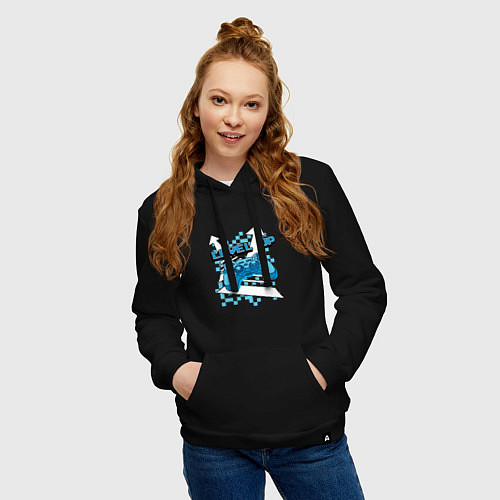 Женская толстовка-худи Повышая уровень / Черный – фото 3