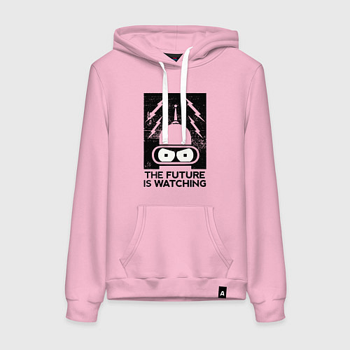 Женская толстовка-худи Бендер - будущее наблюдает / Светло-розовый – фото 1