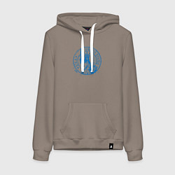 Толстовка-худи хлопковая женская США - статуя свободы, цвет: утренний латте