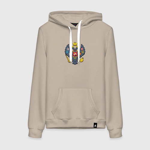 Женская толстовка-худи Двуглавый орёл герб / Миндальный – фото 1