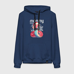 Толстовка-худи хлопковая женская Мамочка змейка, цвет: тёмно-синий