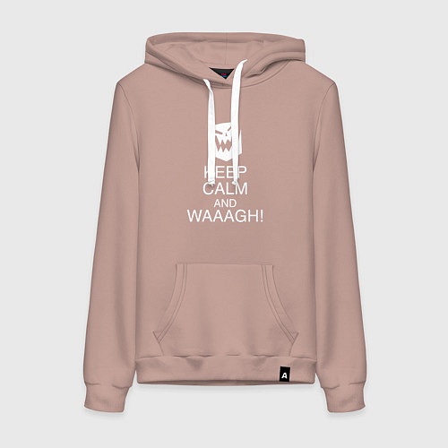 Женская толстовка-худи Warhammer keep calm and waaagh / Пыльно-розовый – фото 1