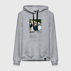 Толстовка-худи хлопковая женская GOT7 группа основание, цвет: меланж