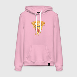Толстовка-худи хлопковая женская Pizza face, цвет: светло-розовый