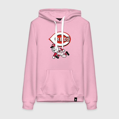 Женская толстовка-худи Cincinnati reds baseball team - talisman / Светло-розовый – фото 1