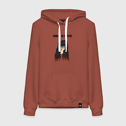 Толстовка-худи хлопковая женская Вообще не психую, цвет: кирпичный