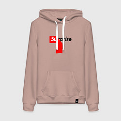 Толстовка-худи хлопковая женская Surprise, цвет: пыльно-розовый