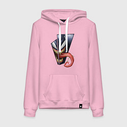 Толстовка-худи хлопковая женская Venom with tongue sticking out, цвет: светло-розовый