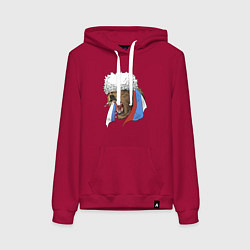 Толстовка-худи хлопковая женская Русский медведь арт, цвет: маджента