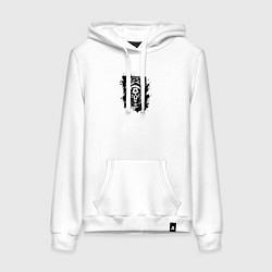 Толстовка-худи хлопковая женская Веселая смерть в капюшоне, цвет: белый