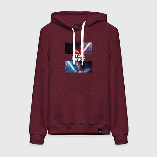 Женская толстовка-худи Звездные войны - Пробуждение силы / Меланж-бордовый – фото 1