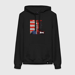 Толстовка-худи хлопковая женская Хоумлендер улыбается The boys, цвет: черный