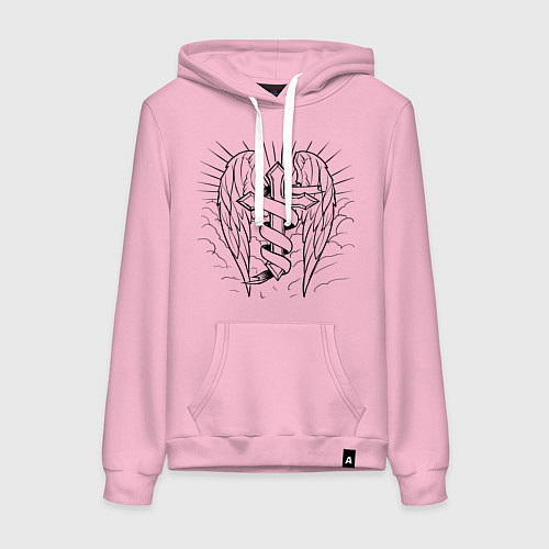 Женская толстовка-худи Крестоносец / Светло-розовый – фото 1